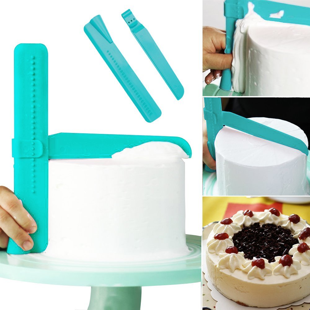 2pcs Adjustable Cake Smoother Polisher with 4pcs Different Scrapers,  FineGood Fondant Cream Edge Smoothing Decorating Tools - Walmart.com